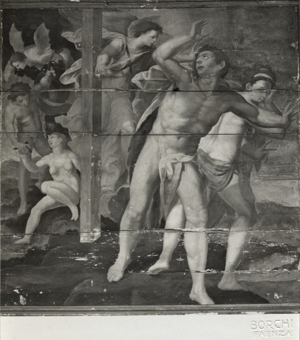 Borchi — Bertucci Jacopo; Tonducci Giulio; Bertucci Giovanni Battista il Giovane - sec. XVI - Peccato originale e cacciata di Adamo ed Eva dal paradiso terrestre — insieme